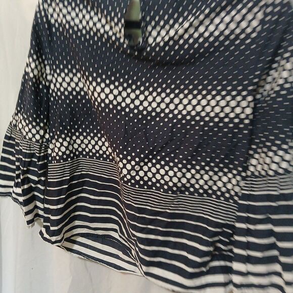 tommy hilfiger Womans Blue and Whitedots And Stripe Retro Shirt Size M - Picture 5 of 7